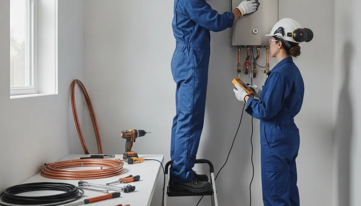 Tankless water heater service in Mesa, AZ by On Call Plumbers for efficient home hot water repair